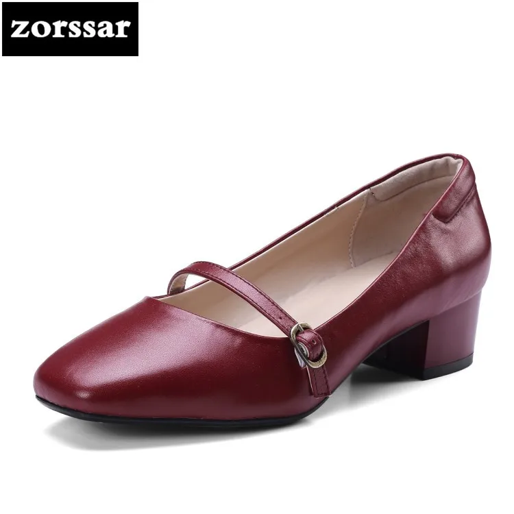 Zorssar 2018 Zapatos De Charol Para Mujer Tacones Cuadrados
