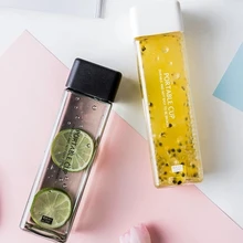 470 мл pp квадратная водяная чашка чистая красная Ins Милая креативная Квадратная бутылка для воды простая портативная ручная чашка