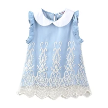 Mudkingdom/летние платья без рукавов для маленьких девочек белые кружевные платья принцессы с вышивкой