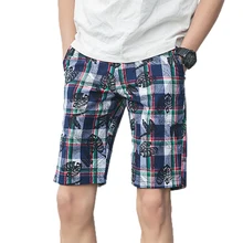 Летние грузовые шорты для мужчин slim fit мужские мешковатые шорты бренд уличная 98% хлопок 29-40 принт повседневные мужские клетчатые шорты