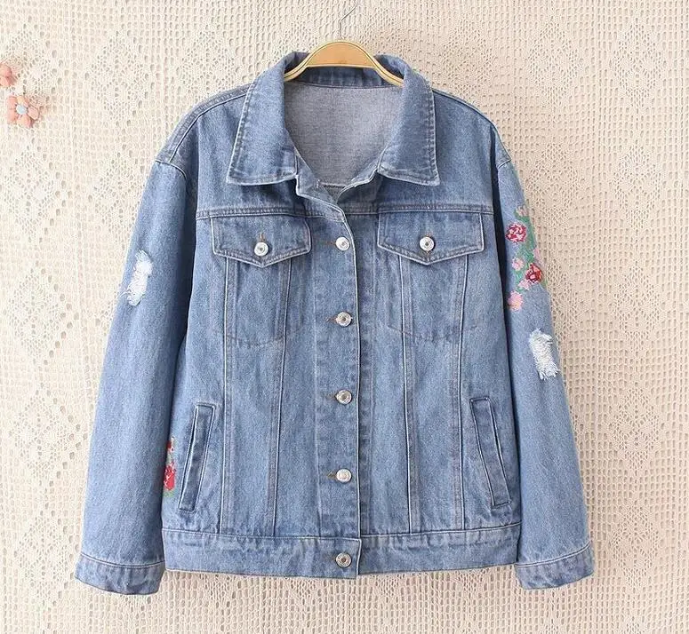 Compra grande chaqueta de mezclilla online al por mayor de