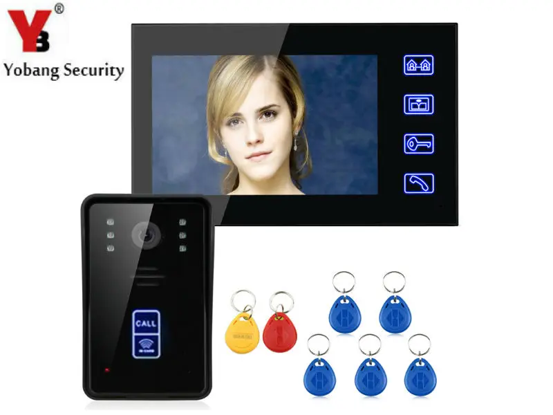 

YobangSecurity 7"Touch Screen Video Door Phone Doorbell Intercom Monitor Visual Security IR Camera Bell System Kit Night Vision