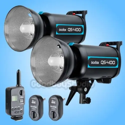 

2PCS Godox QS-400 QS400 400W 400 Ws Studio Flash Strobe Light Lamp with FT-16 Flash Trigger ( 1 Transmitter + 2 Receiver )