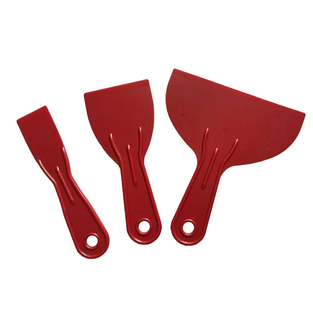 

3pcs Scraper Set Hand Tools Spreader Filler Spatula Putty Job Done Small Large Reusable Red Construction Durable Home Easy Clean
