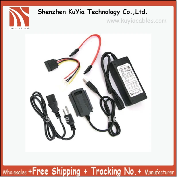

Free Shipping+Wholesales+USB 2.0 to SATA IDE Cable Power Adapter for Hard Drive+3pcs/log