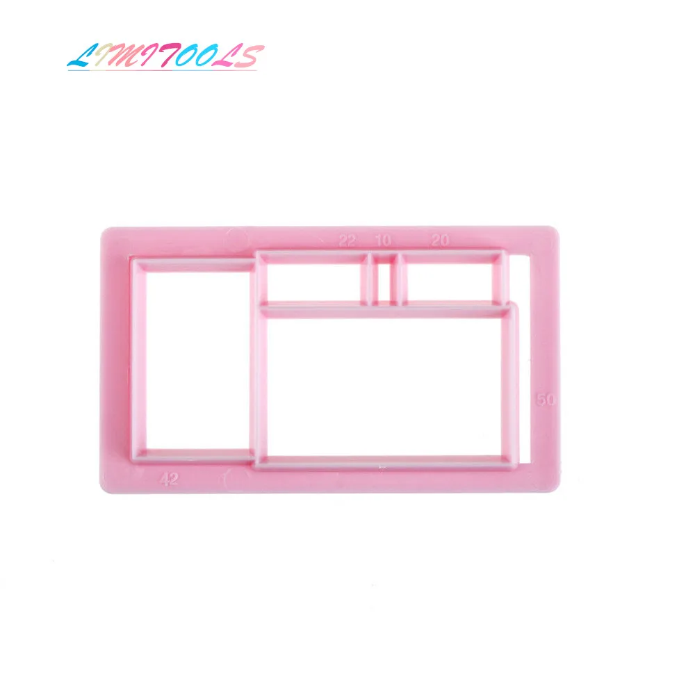 

1PC Regular 5 rectangles Plastic Fondant Cookie Cutter Cake Mold Cupcake Decorating Tool