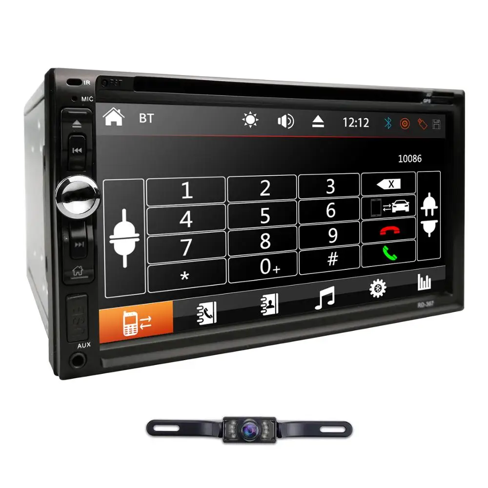 Clearance 7 Inch 2 Din Car DVD player Universal Radio Support Bluetooth Steering wheel control RDS OBD2 DAB+ Free rear camera 8G Map card 1