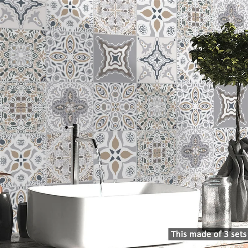 Марокканский стиль стикер для настенной плитки Водонепроницаемый самоклеющиеся обои для ванной кухня домашний Декор Съемный художественная Настенная Наклейка