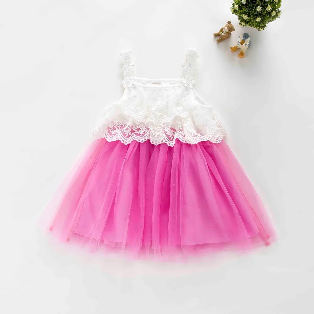 2017 Spring summer 0 2 yrs baby clothing girls lace princess dress