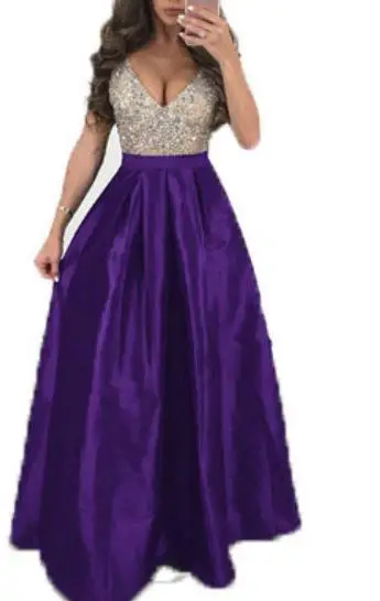 Европейское и американское летнее платье модное сексуальное платье - Цвет: Purple