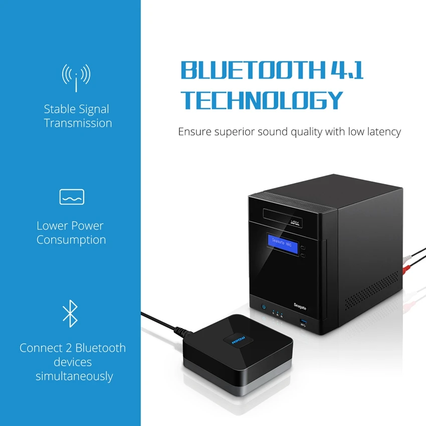 MPOW беспроводной Bluetooth 4,1 аудио приемник адаптер 3,5 мм RCA кабель с высококачественным стереозвуком и встроенным аккумулятором для дома