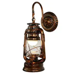 Винтаж светодиодный настенный светильник в стиле ретро, керосиновая лампа Настенный светильник Амбарный фонарь Европейский деревенский
