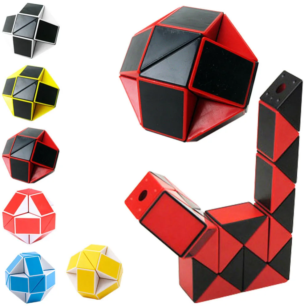 Смешно профессиональных Скорость Magic Snake Форма игры твист Асимметричный Cube Puzzle