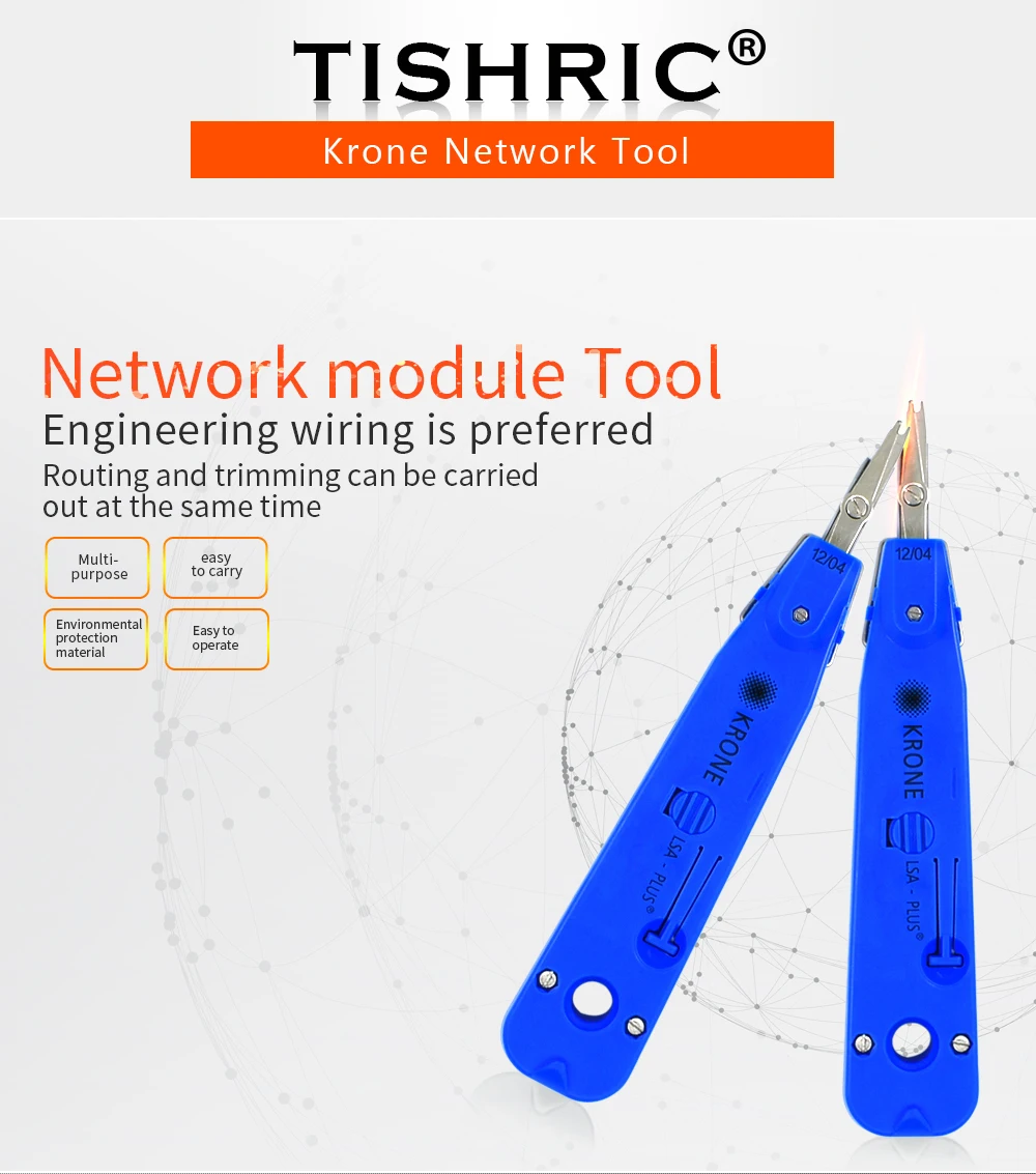 TISHRIC синий Krone Lsa-plus телекоммуникационный телефонный провод кабель RJ11 RJ45 удар вниз сеть набор инструментов Профессиональный