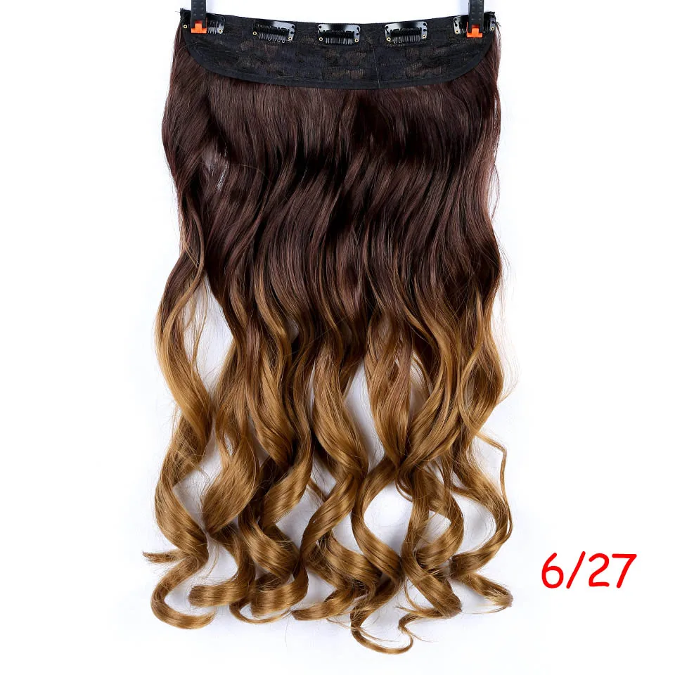 DIFEI 24 ''длинные вьющиеся женские волосы на заколках для наращивания, черные, коричневые, высокая температура, синтетические волосы - Цвет: #5