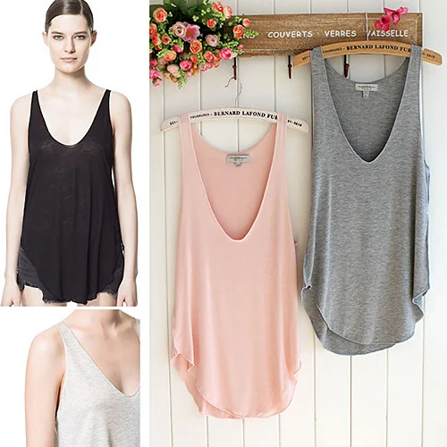

Bluelans Women's Trendy Loose Sleeveless Summer Style V-Neck Vest Tank Tops Tee ShirtFemmes camisa chemise camicia Mujer Clothes