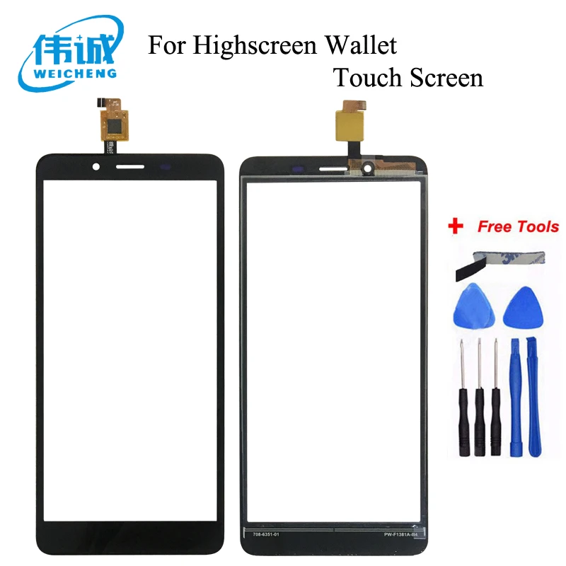

WEICHENG For Highscreen Wallet Touch Panel Front Glass Lens Sensor Touchscreen for Wallet Touch Screen Digitizer+Tools