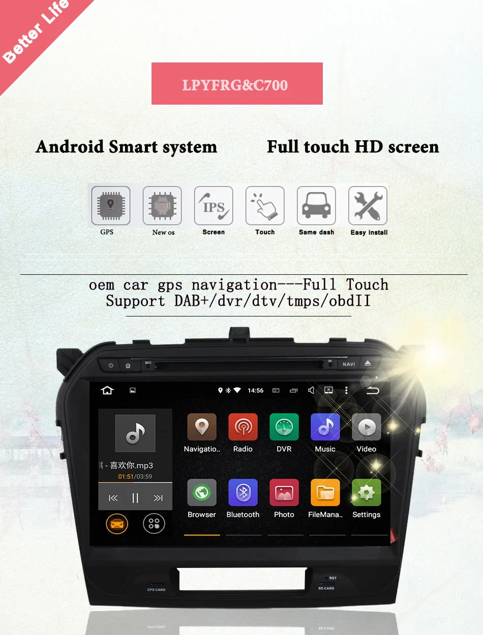 Flash Deal 10.1" Octa Core Android 9.0 Car Radio GPS for Suzuki Grand Vitara 2014 15 2016 2017 With navigaiton Rear cam Multimedia system 2