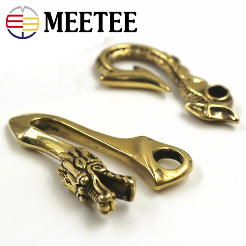 Pure Brass Decorative S Hooks Copper Chained Cloth Chain Bracelet Keychain BD017 | Дом и сад