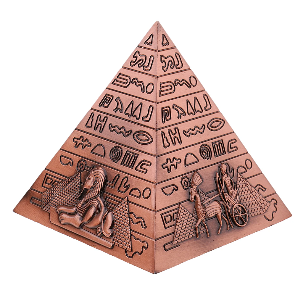 

Metal Handicrafts Egyptian Building Model Home Bookshelf Ornament Home Decor Artwork Table Decoration Great as Gift