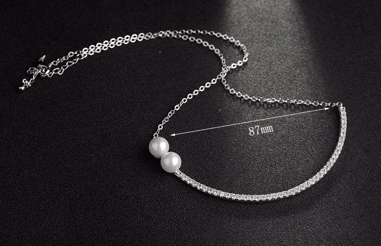 Модное очаровательное короткое ожерелье на шею OL Стиль микро проложить AAA Топ кубический Z кристаллы жемчужное ожерелье для женщин