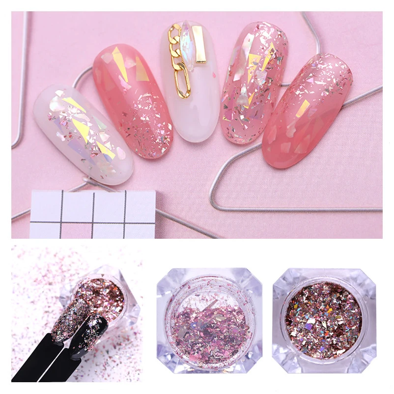 

1 Box Nail Flakies Sequins Holographic Nail Glitter Powder Paillette DIY Shining Pigment Dust Laser Nail Art Decoration