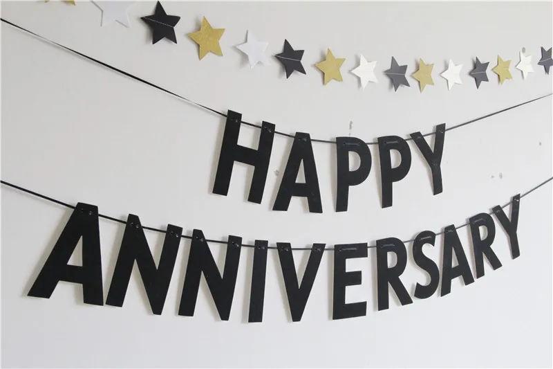 happy anniversary banners anniversary party decorations black