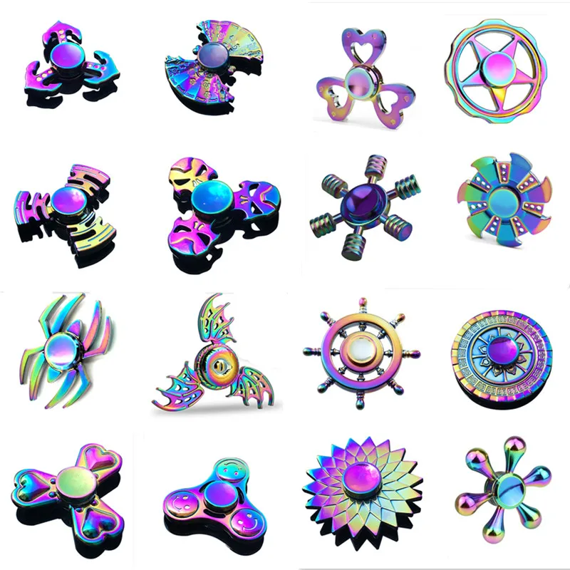 

Hand Spinner EDC Fidget Spinner Metal Rainbow Spiner Anti-Anxiety Toy for Spinners Focus Relieves Stress ADHD Finger Spinner