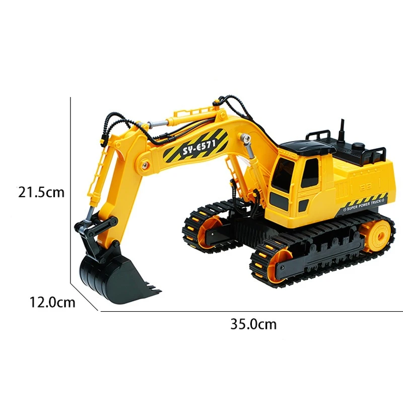 Детская Электрический развивающие удаленного Управление экскаватор модель 2,4 г удаленного Управление RC Строительство автомобиль инженерных грузовик игрушки - Цвет: Цвет: желтый