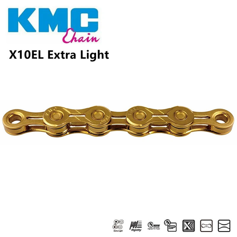 KMC X10EL Vélo Chaîne EXTRA LIGHT 10 Vitesse Cycle Chaîne KMCX10-EL Argent