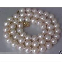 

Fine 9-10MM AAA GENUINE SOUTH SEA WHITE PEARL NECKLACE 17 INCHES Factory Wholesale price Women Gift word Jewelry