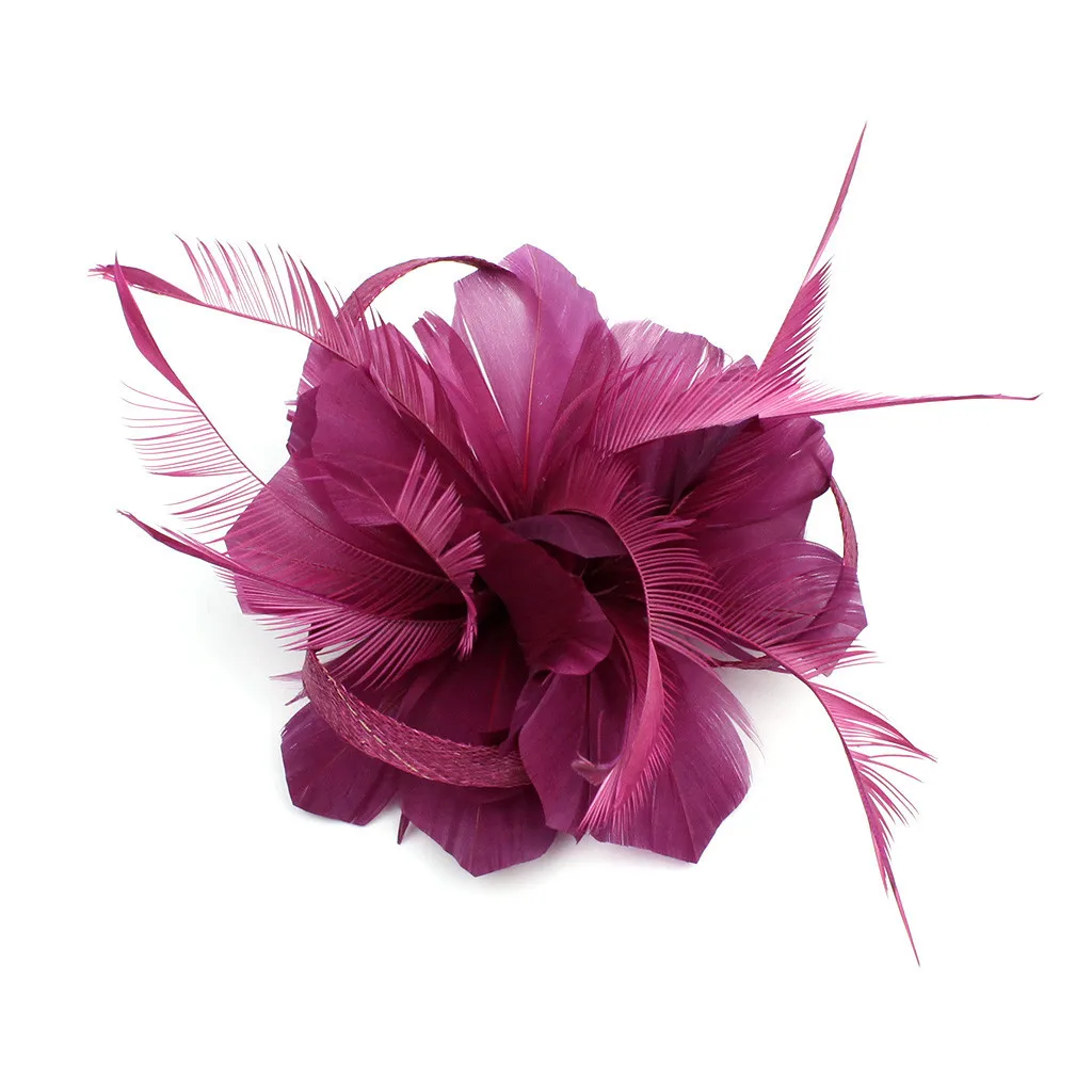 Hot New Design French style Headband Feather Fascinators Womens Flower Derby Hat for Cocktail Ball Wedding | Украшения и