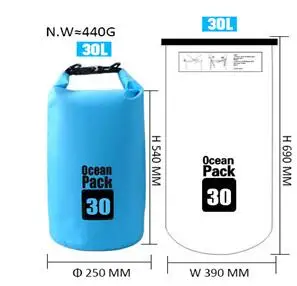 Водонепроницаемые сумки для плавания, сумка для хранения, мешок для каноэ, каяк, рафтинг, уличные спортивные сумки, набор для путешествий, оборудование 20л 30л