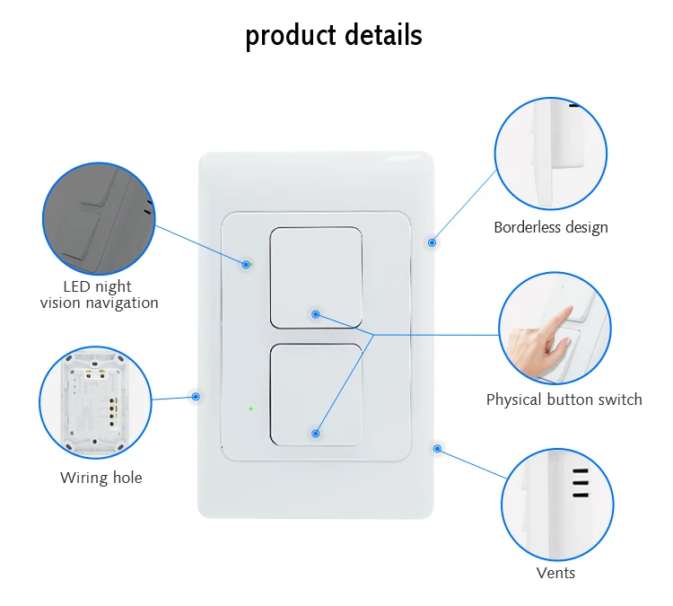 Wifi умный выключатель прерыватель встраиваемые настенные переключатели для товарных домов, виллы, отелей, помещений, улицы, спальни, гостиной