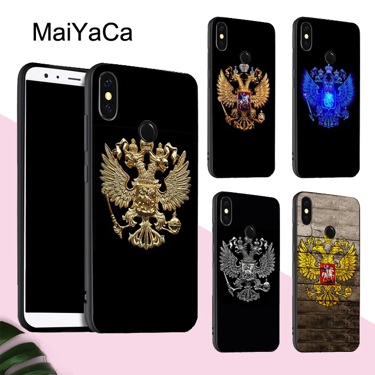 Чехол MaiYaCa герб оружия с российским флагом для POCO X3 F2 Pro Red mi Note 8 8T 7 9 9S 9A 9C Mi 10 Lite A3 |