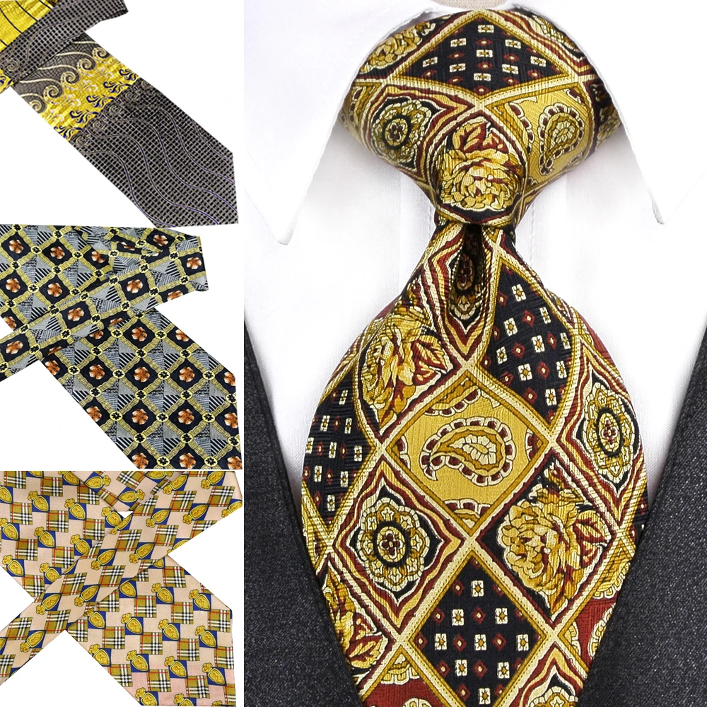 

Handmade Printing Mens Ties Necktie Pattern Paisley Geometric 100% Silk Printed Classical Free Shipping Unique Suit Gift For Men