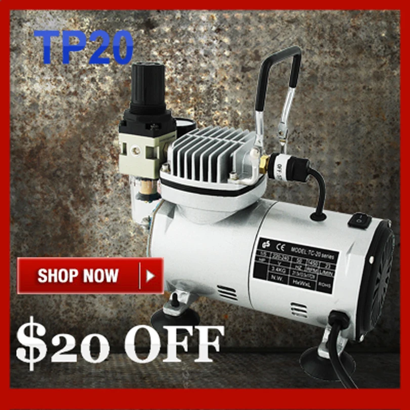 

Mini Air Compressor TC20C Portable Airbrush Compressor for Painting Tatoo Water Filter
