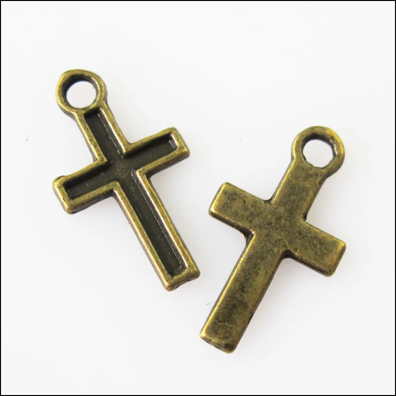 Новый 120 шт. состаренная бронза Цвет Крошечный крест подвески 8x15mm|Шармы| |