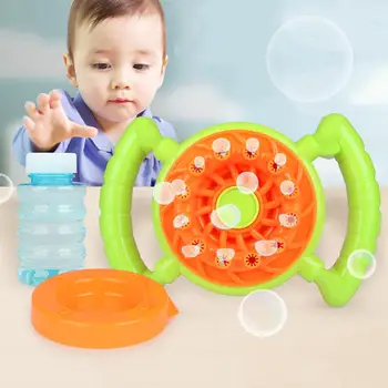 

Outdoor Blowing Bubble Toy Steering Wheel Shape Bubble Machine 12-hole Electric Bubble Machine Small Fan Full Automatic Toy