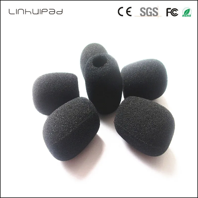 Linhuipad Universal 10PCS Black bluetooth headphone Micriphone windscreen Foam Covers with 10mm Hole Diameter 32mm inner length
