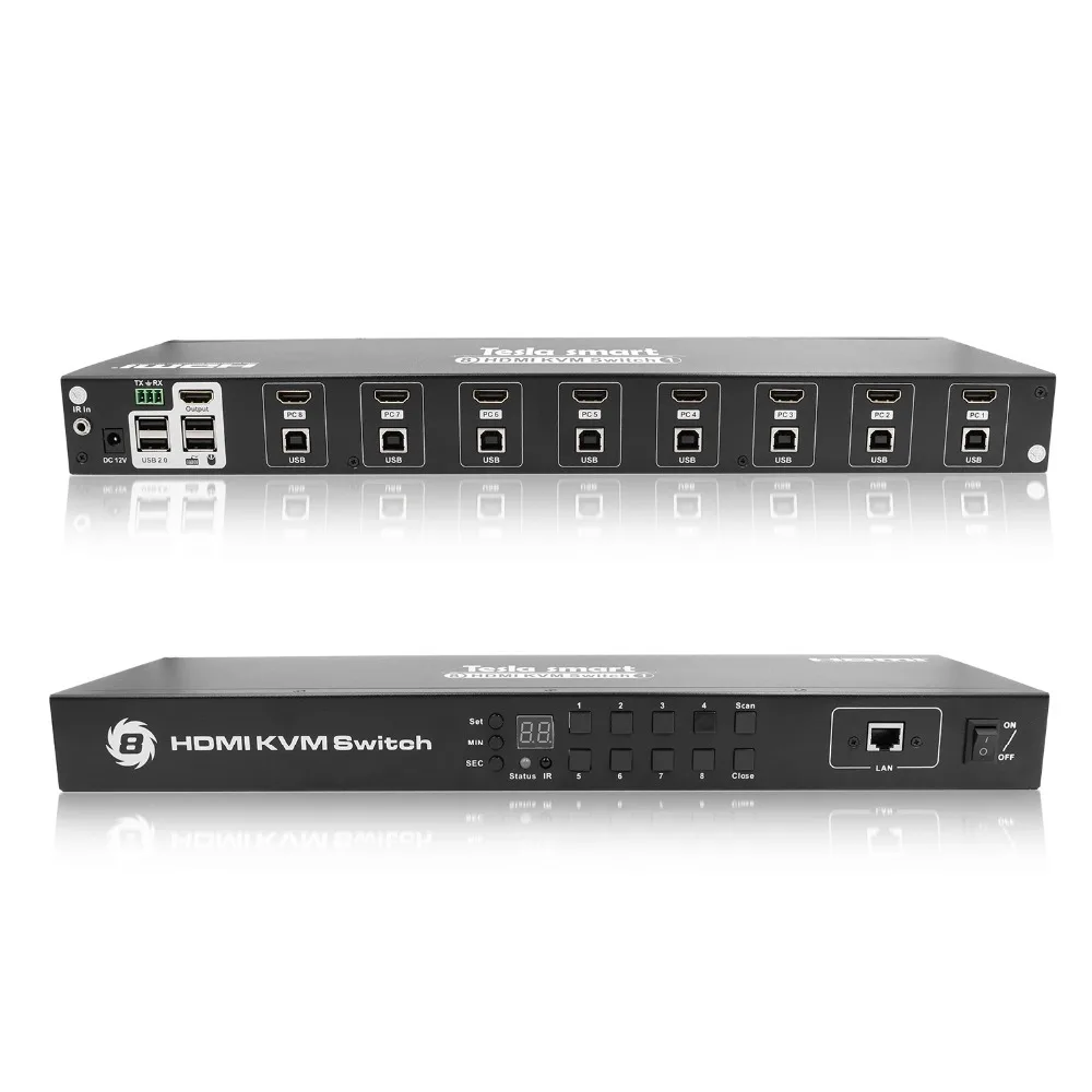 USB HDMI KVM переключатель 8 портов Lan переключатель KVM 8 портов KVM переключатель Поддержка 4K 30Hz Ultra HD клавиатура и мышь Порт ИК-пульт USB 2,0