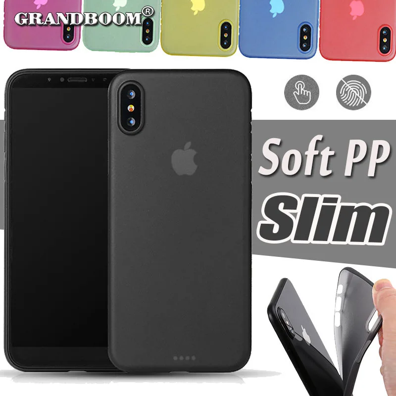 

100pcs PP Colorful Ultra Thin Slim Matte Frosted Transparent Clear Cover Soft For iPhone XS Max XR X 8 7 Plus 6 6S Phone Case