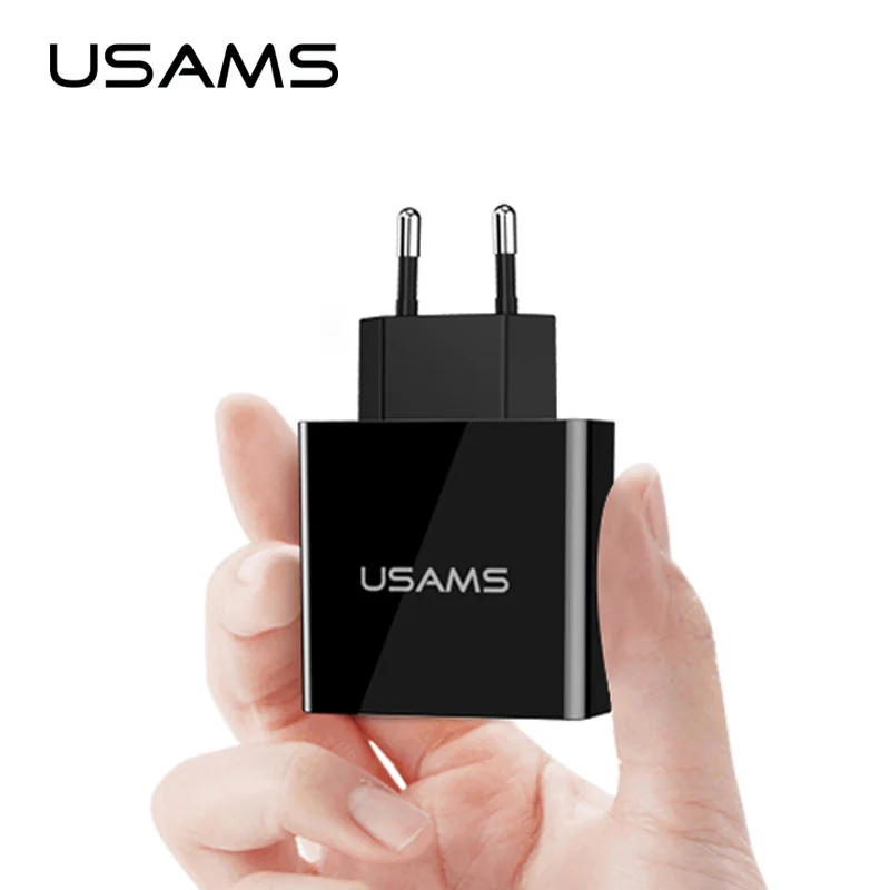 USAMS 3 USB зарядное устройство с ЖК дисплеем для мобильного телефона Max 3A EU/US iPhone X XS
