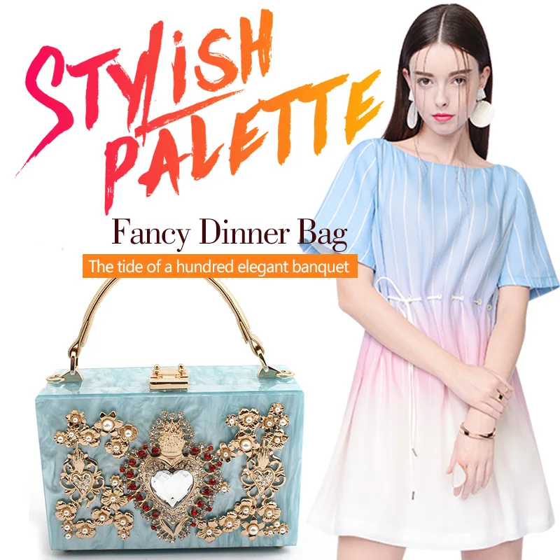 Женская сумка мессенджер акриловая с цепочкой|bolsa feminina|handbag eveningwomen handbags |
