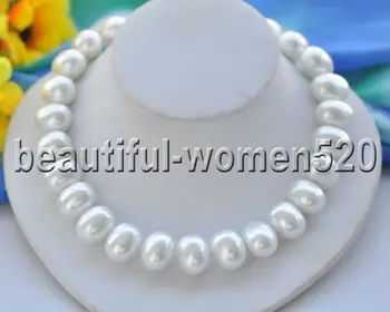 

Z8883 20mm Shell Pearl Necklace Cougar CZ 18''