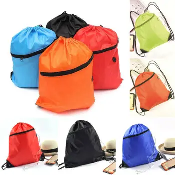 

Drawstring Backpack Cinch Sack Storage Bags School Tote Gym Bag Sport Pack
