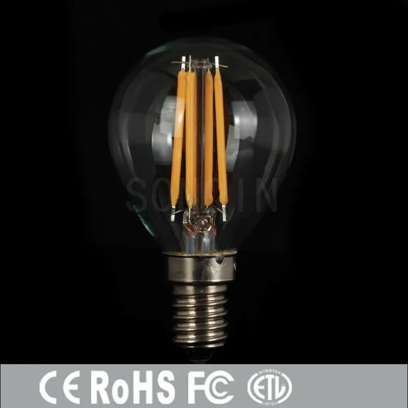 1pcs super bright e27 e14 led bulb filament light glass 24w led light bulb