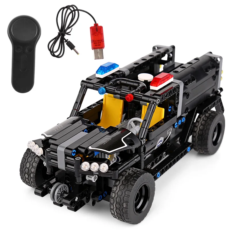 

431pcs the Remote Control Car City Police Model the Water Cannon Vehicle Set Building Blocks Bricks Legoinglys Technic Children