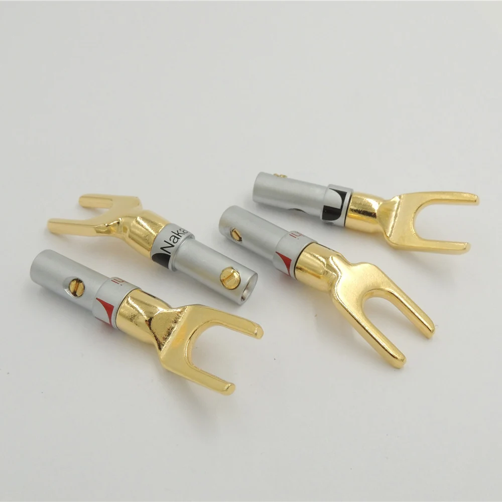 20pcs\lot Nakamichi Brass Gold plated and Silver Plated Y Spade Speaker