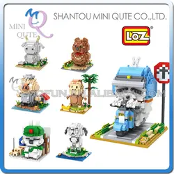 Оптовые 96 шт./лот Mix 7 моделей мини Qute LOZ Kawaii Mashimaro кролика из мультфильма пластиковые блоки образовательные игрушки